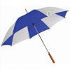 Зонт-трость синий с деревянной ручкой, Арт.8101